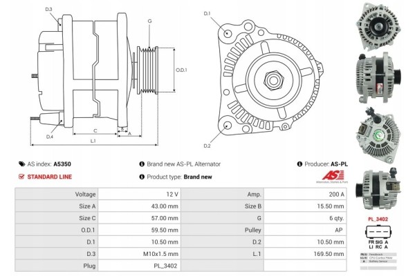 New Alternator FORD Explorer 3 5 LINCOLN MKS 3 5 FORD Flex 3 5 Quality of parts according to GVO Q original with factory logo OE