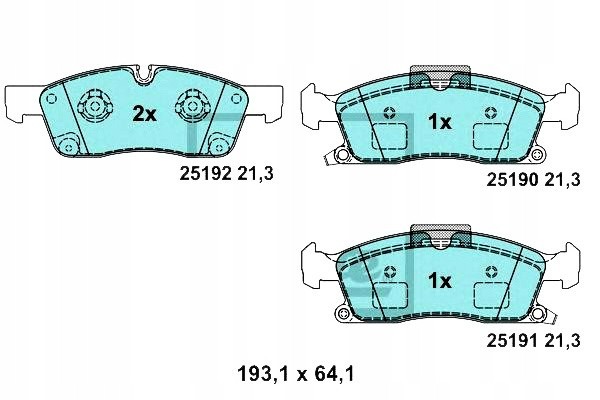 BRAKE PADS FRONT ATE CERAMIC J GRAND CHEROKEE 12 MB GL CLASS 12 Catalog number of the original JE