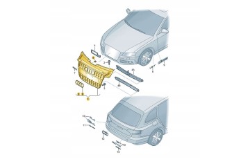 GRILL GRILLE FRONT AUDI A4 B8 GREY ASO Color gray