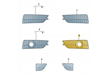 GRILLE DUMMY BUMPER FRONT LEFT AUDI A7 C7 ASO Catalog number of the part 4G8807647N