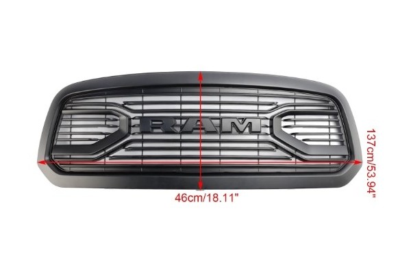 DODGE RAM 1500 2013 2018 DUMMY GRILL BLACK FOR PAINTING FRAME LOGO Catalog number of the part SY P101 09