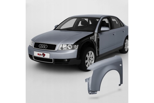 BLU Mudguard AUDI A4 B6 LY7H left silver 00 04 front galvanized Packaging status original