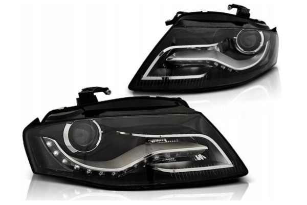 Front lamps TRUE DRL BLACK fits AUDI A4 B8 04 08 11