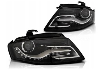 Front lamps TRUE DRL BLACK fits AUDI A4 B8 04 08 11