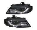 Front lamps TRUE DRL BLACK fits AUDI A4 B8 04 08 11 Part manufacturer Depo