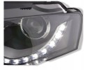 Front lamps TRUE DRL BLACK fits AUDI A4 B8 04 08 11 Type of low beam headlights traditional halogen