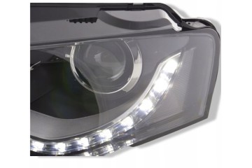 Front lamps TRUE DRL BLACK fits AUDI A4 B8 04 08 11 Type of low beam headlights traditional halogen