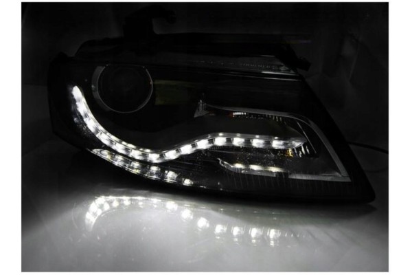 Faros delanteros para Audi A4 B8 NEGROS con LED DRL luces diurnas