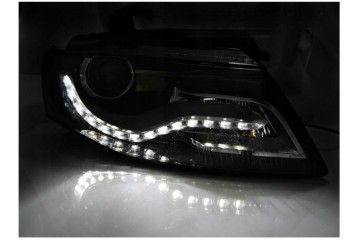Faros delanteros para Audi A4 B8 NEGROS con LED DRL luces diurnas