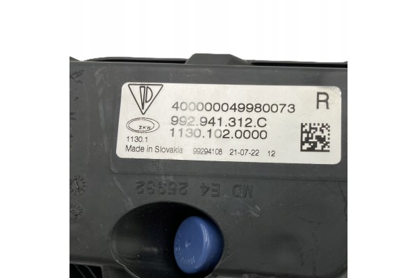 Indicator LED PORSCHE 911 992 RIGHT ORIGINAL 2019 Catalog number of the part 992941312 A