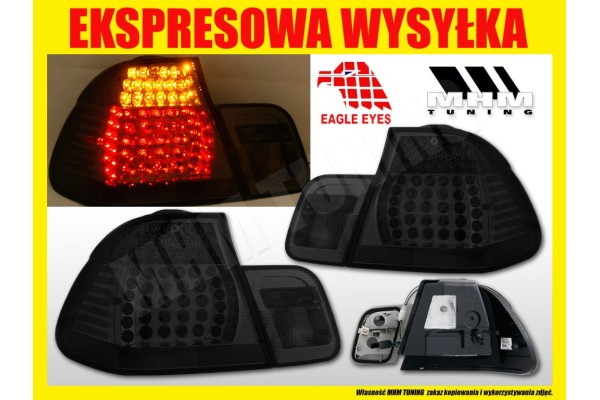 REAR LAMPS SET 4pcs LED TUNING SMOKE BLACK BMW 3 E46 1998 01 SEDAN Packaging status original