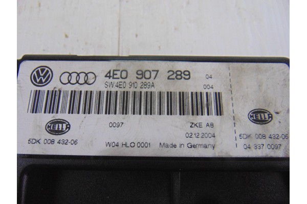4E0907289  MODULO ELECTRONICO AUDI A8 (4E) 3.0 TDI Quattro 2005 4E0907289 206961 AUDI - 1