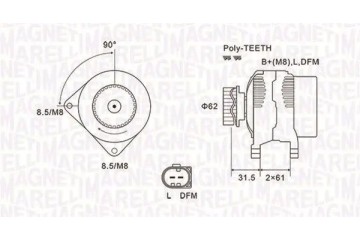 ALTERNATOR 063731820010 MAGNETI MARELLI Packaging status original