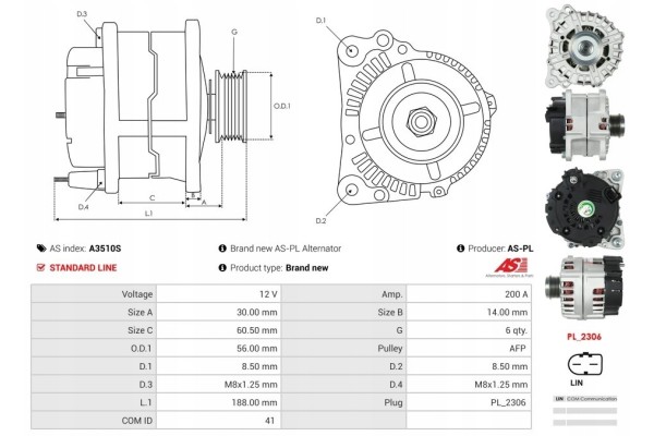 New Alternator AUDI A6 C7 4G2 4GC 3 0 TDI AUDI Q5 8RB 3 0 TDI quattro Version European