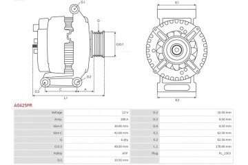 ALTERNATOR 180A A0425PR AS PL ALPINA BMW 1 3 Car type passenger cars