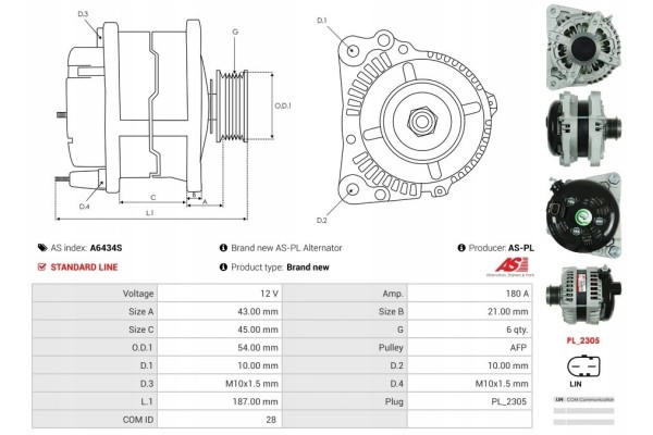 New Alternator LAND ROVER RANGE ROVER EVOQUE L538 2 2 D 4x4 Version European