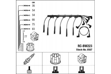 0567 NGK IGNITION CABLES BMW 5 7 E23 E28 E32 Packaging status original