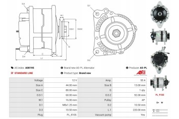 New Alternator NISSAN CABSTAR E TL_ VL_ 105 35 110 35 110 45 TL0 Catalog number of substitutes AD KUHNER 401527RI AD KUHNER 4015