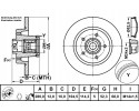 ATE 24 0112 0217 2 BRAKE DISC OPEL T VIVARO 1 6 CDTI 14 WITH ABS BEARING Height 104 5 mm