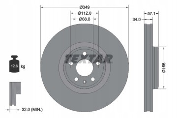 TEXTAR 92289305 BRAKE DISC AUDI P A4 A5 Q5 Q7 2 0 3 0 TDI QUATTRO 15 Number of discs offered 1