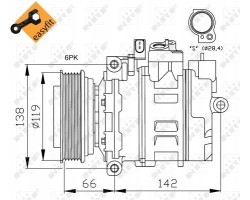 Air conditioning compressor vw 7sbu16c NRF 32111