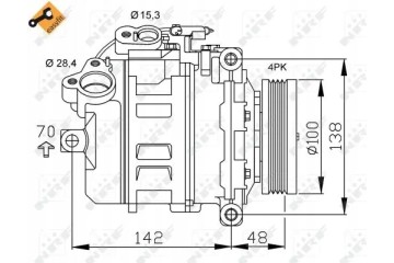 COMPRESSOR AIR CONDITIONING COMPRESSOR 32433 NRF BMW 5 Quality of parts according to GVO Q original with factory logo OEM OES