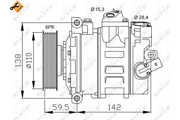 COMPRESSOR AIR CONDITIONING COMPRESSOR 32146 NRF AUDI A1 Car type buses cargo vans passenger cars