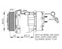 Compresor de aire acondicionado NRF 32198