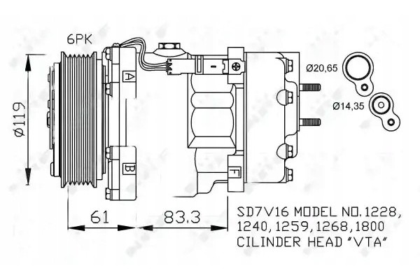 COMPRESSOR AIR CONDITIONING COMPRESSOR 32198 NRF CITROEN
