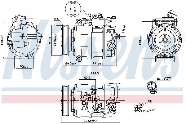 COMPRESSOR AIR CONDITIONING COMPRESSOR 89091 NISSENS Car type passenger cars