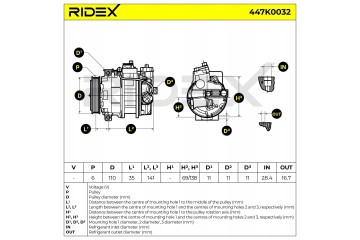 Compresor de aire acondicionado Ridex 447K0032