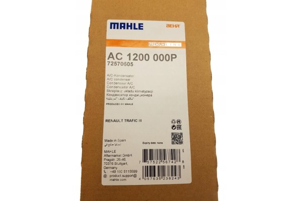 Air conditioning condenser Renault Trafic III 2 0 dCi 921001261R New MAHLE Catalog number of the part 4S0 28819 921001261R 92100