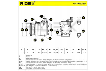 Compresor de aire acondicionado Ridex 447K0240
