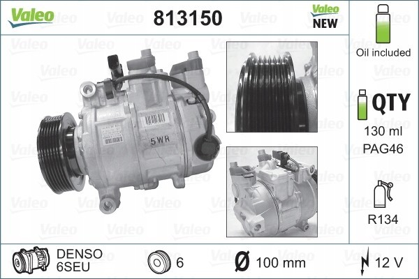 VALEO 813150 air conditioning compressor Catalog number of the part 813150