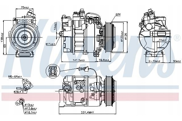 COMPRESSOR AIR CONDITIONING COMPRESSOR 89208 NISSENS Car type passenger cars