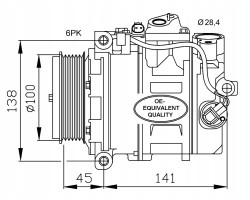 AIR CONDITIONING COMPRESSOR TYPE MB C CLASS W203 00 07 C180 C350 200 CDI
