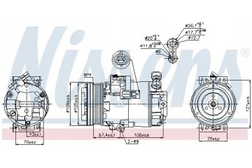 COMPRESSOR AIR CONDITIONING COMPRESSOR 89222 NISSENS Catalog number of substitutes ACAUTO AC 01DL068 ACAUTO AC 02DL02 G ACAUTO A