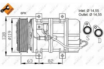 COMPRESSOR AIR CONDITIONING COMPRESSOR 32109 NRF Quality of parts according to GVO Q original with factory logo OEM OES