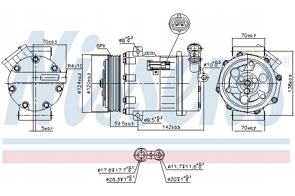 Compressor air conditioning NISSENS 890063 Part manufacturer Nissens