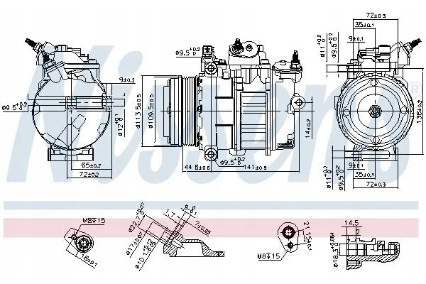 COMPRESSOR AIR CONDITIONING COMPRESSOR 890419 NISSENS Product weight with unit packaging 11 kg