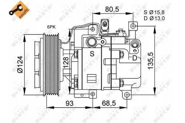 COMPRESSOR AIR CONDITIONING COMPRESSOR 32408 NRF MAZDA 6 Part manufacturer NRF