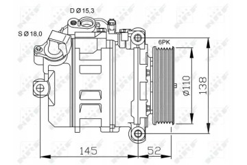 COMPRESSOR AIR CONDITIONING COMPRESSOR 32435 NRF BMW 5 Part manufacturer NRF