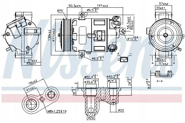 COMPRESSOR AIR CONDITIONING COMPRESSOR 89400 NISSENS Product weight with unit packaging 11 kg