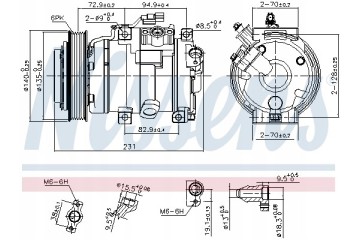 Compressor air conditioning NISSENS 890882 Part manufacturer Nissens