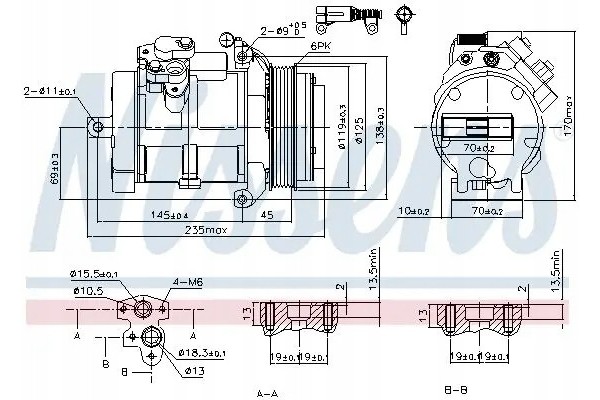 COMPRESSOR AIR CONDITIONING COMPRESSOR 89606 NISSENS Quality of parts according to GVO Q original with factory logo OEM OES