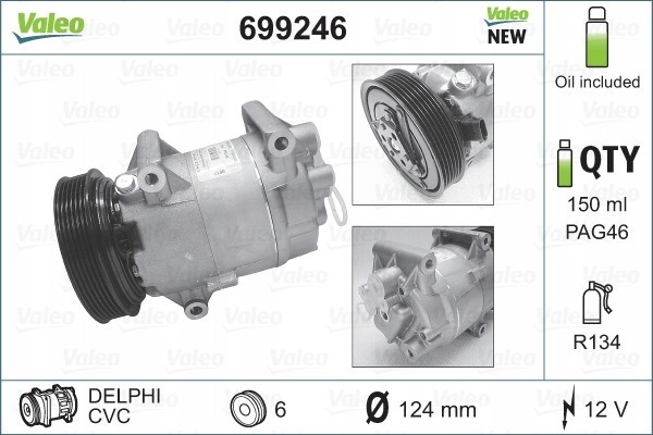 VALEO 699246 air conditioning compressor Catalog number of the part 699246
