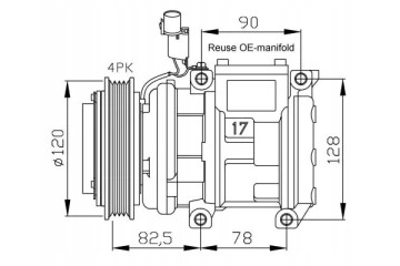 COMPRESSOR AIR CONDITIONING COMPRESSOR 32449 NRF KIA Part manufacturer NRF