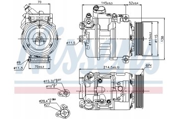 Compressor air conditioning NISSENS 89214 Part manufacturer Nissens