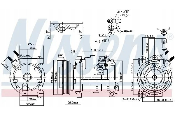 COMPRESSOR AIR CONDITIONING COMPRESSOR 890152 NISSENS Catalog number of substitutes ACAUTO AC 01DN053 ACAUTO AC 03XX01 ACAUTO AC