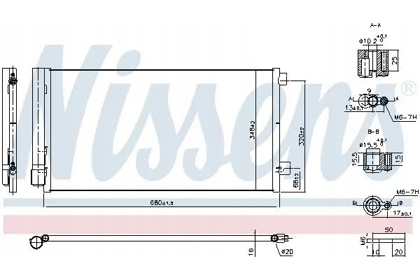 AIR CONDITIONING CONDENSER COOLER 941203 NISSENS Catalog number of the original JEEP 00K68273402AA JEEP 00K68273402AB JEEP 00K68